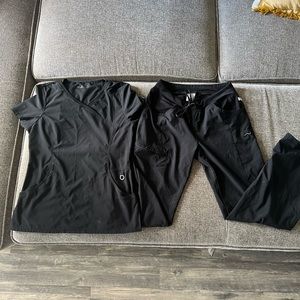 Cherokee Infinity Scrubs; Straight Leg Drawstring Pants and Mock Wrap Top